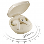 Casti bluetooth wireless HiFuture Sonic Core, TWS, ANC, Anulare activa a zgomotului, Apeluri clare cu 4 Microfoane, Bluetooth 5.4, Baterie 30h, Latte 9 - lerato.ro